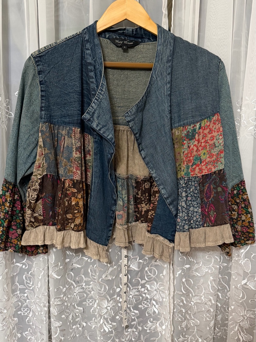 Patchwork Denim Boho Women's Jacket Sweater - Young Threads